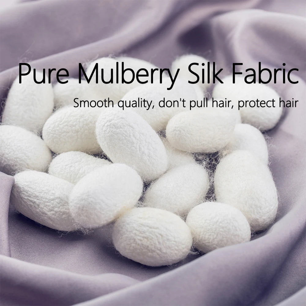 100% Pure Mulberry Silk Scrunchies Hair Bands Ties Gum Elastics Ponytail Holders Pure Color for Women Girls 19 Momme 1.5CM