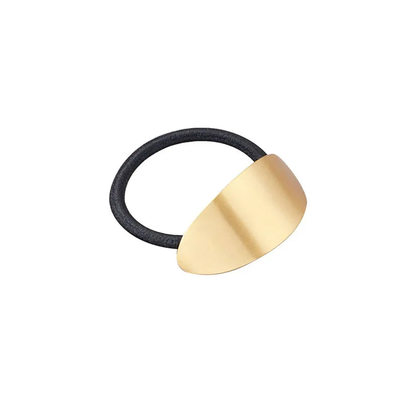 Hot Korean Fashion Metal Irregular Double-Layer Hair Bands Rope Women Headband Elastic Hairband Ponytail Holder Hair Accessories