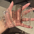 3Pcs Elegant Large Hair Claw Clips for Women Transparent Rectangular Shark Clip Design Non-Slip Grip Perfect for Styling & Updos