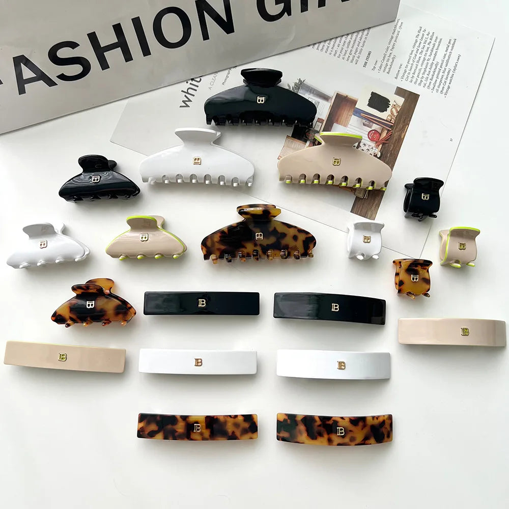 Solid - colored Hair Clips, Claw Clips. Unique and casual summer style for family. Acetate, handmade. High - quality. Fashion