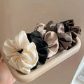 5pcs Retro Real Silk Large Scrunchies - Premium Hair Bands for Women, Suitable for Top Knots, Hair-friendly Hair Ties