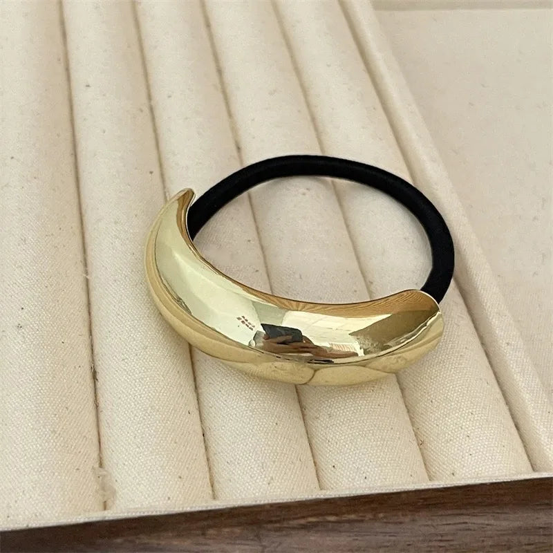 Hot Korean Fashion Metal Irregular Double-Layer Hair Bands Rope Women Headband Elastic Hairband Ponytail Holder Hair Accessories