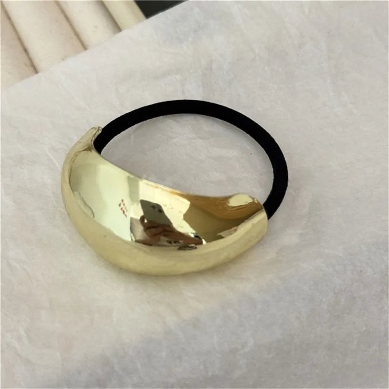 Hot Korean Fashion Metal Irregular Double-Layer Hair Bands Rope Women Headband Elastic Hairband Ponytail Holder Hair Accessories